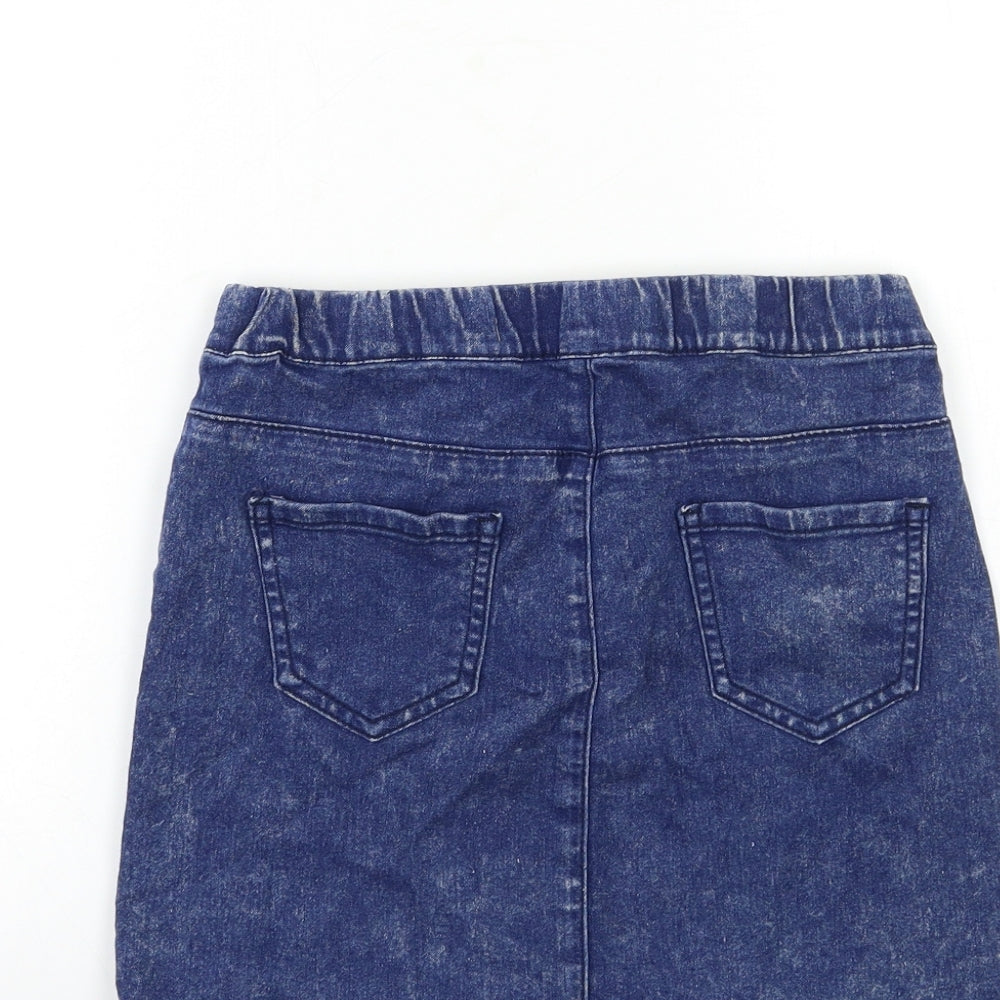 Denim & Co. Womens Blue Denim Mini Skirt Size 8