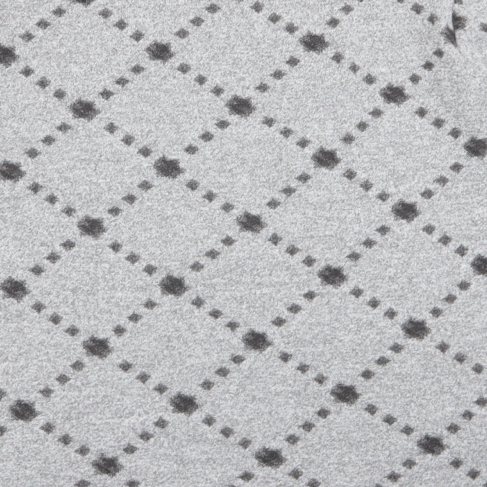 M&S Womens Grey Argyle/Diamond Pullover Jumper Size 12
