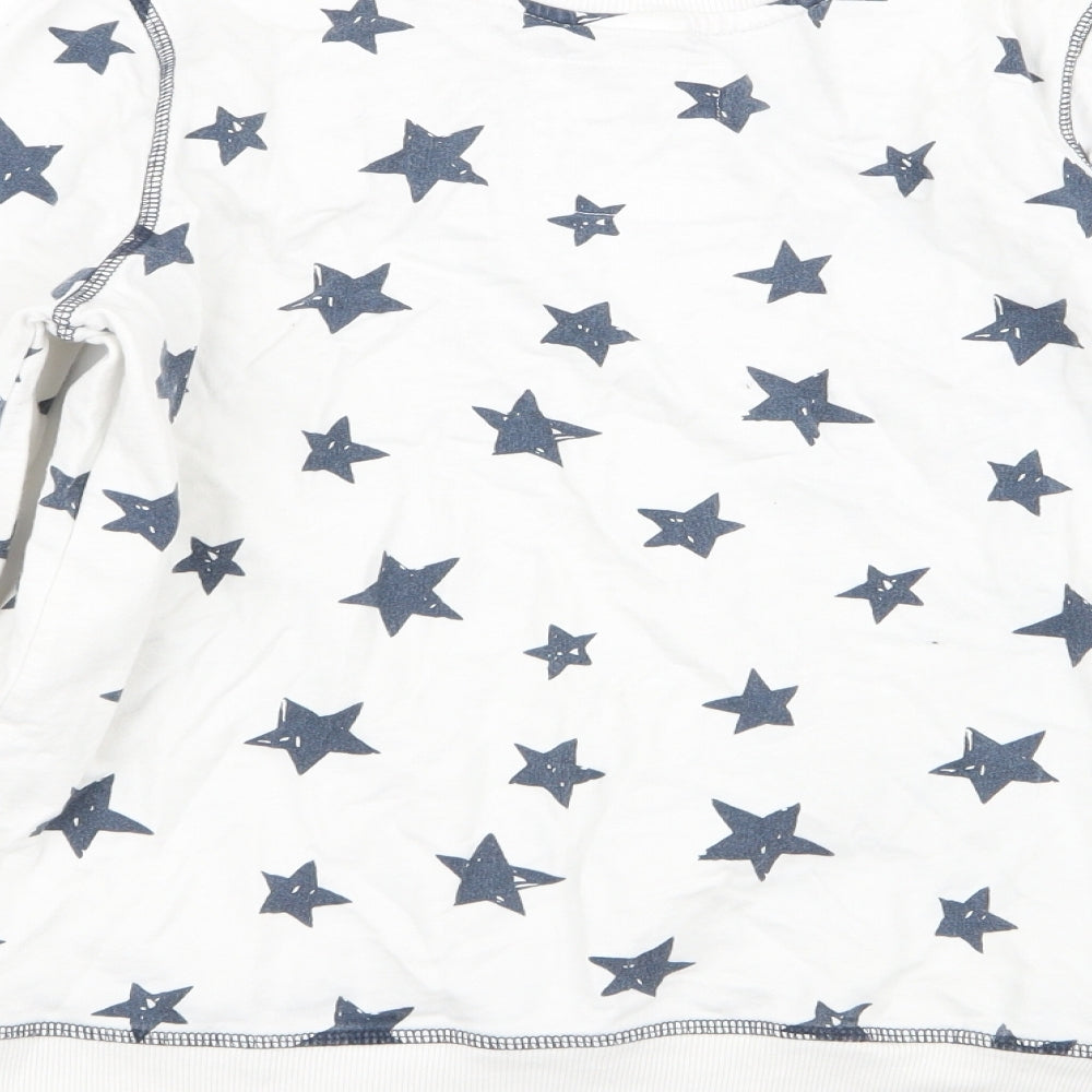 M&Co Boys White Pullover Jumper Size 11-12 Years - star design