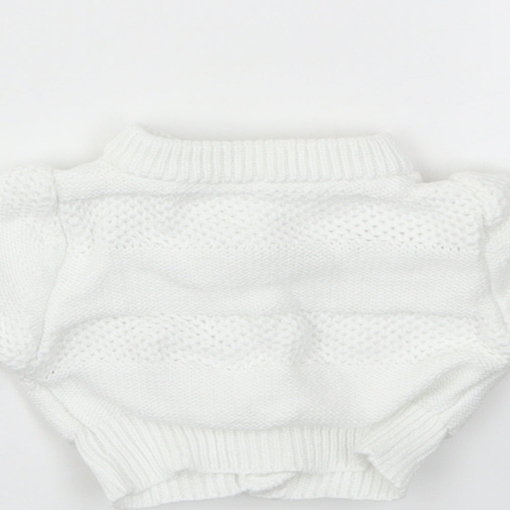 M&S Baby White Cardigan Jumper One Size