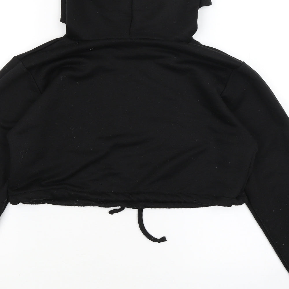 Boohoo Womens Black Pullover Hoodie Size 8