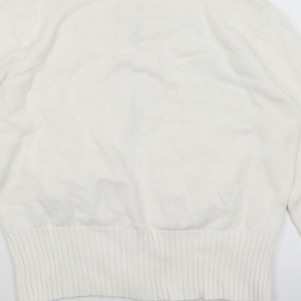 Papaya Womens White Full Zip Jumper Size 16