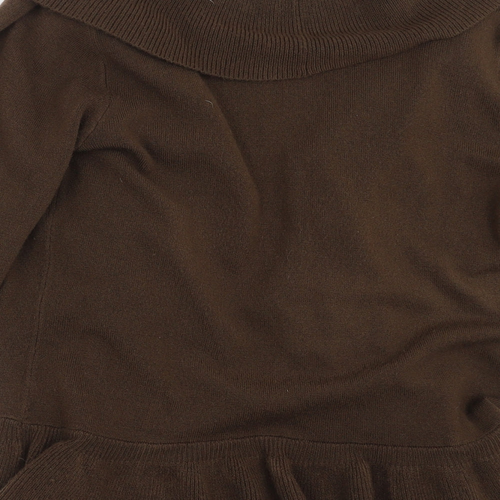 Marks and Spencer Womens Brown Knit Cardigan Jumper Size 12