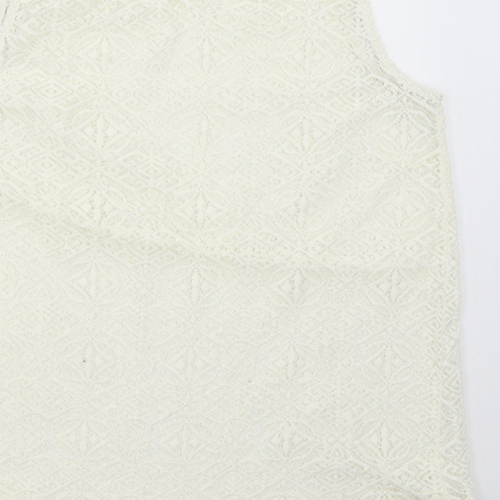 TU Womens Ivory Basic Blouse Size 12