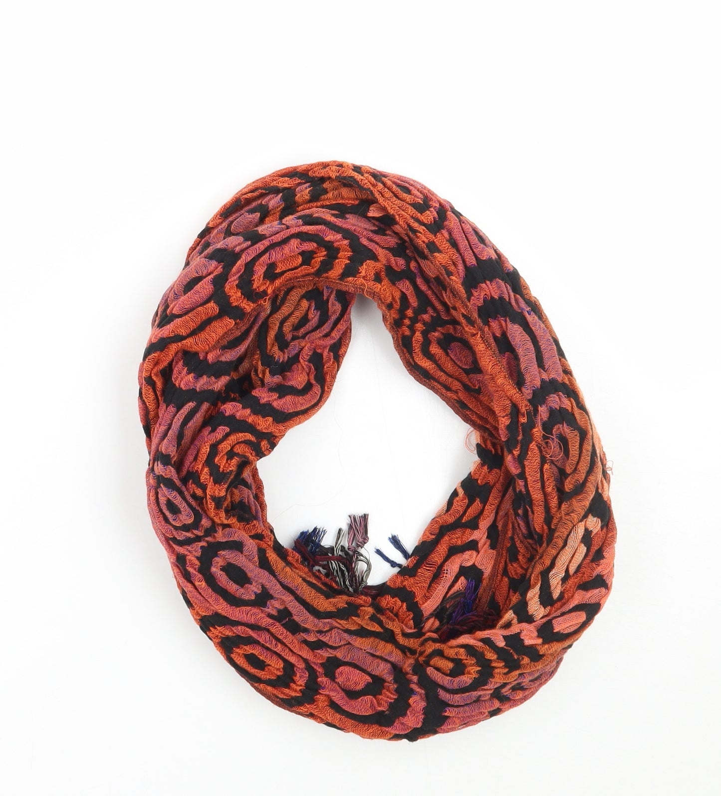 Preworn Womens Orange Geometric Scarf