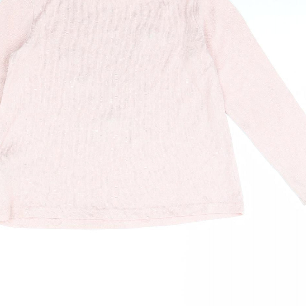 H&M Girls Pink Pullover Jumper Size 6 Years - Follow Your Heart