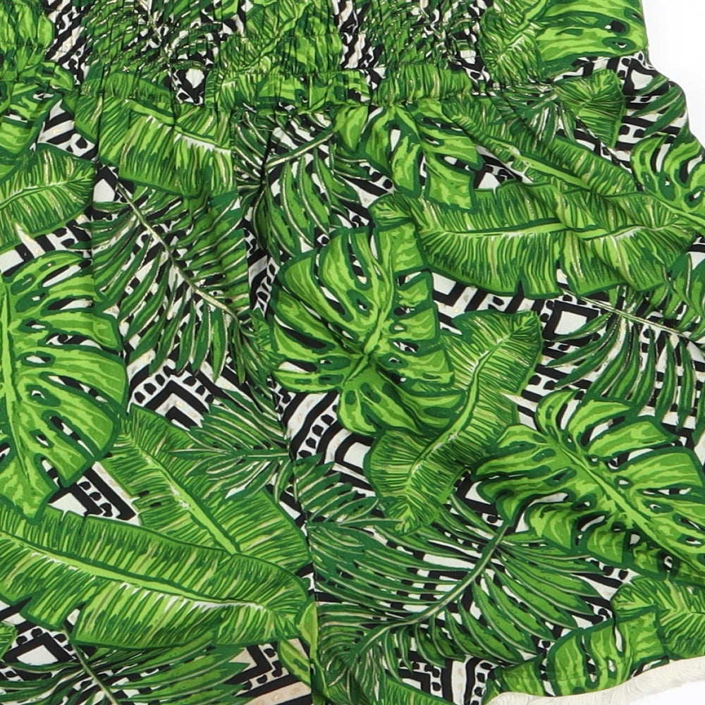 Kylie Girls Green Floral Hot Pants Shorts Size 12 Years