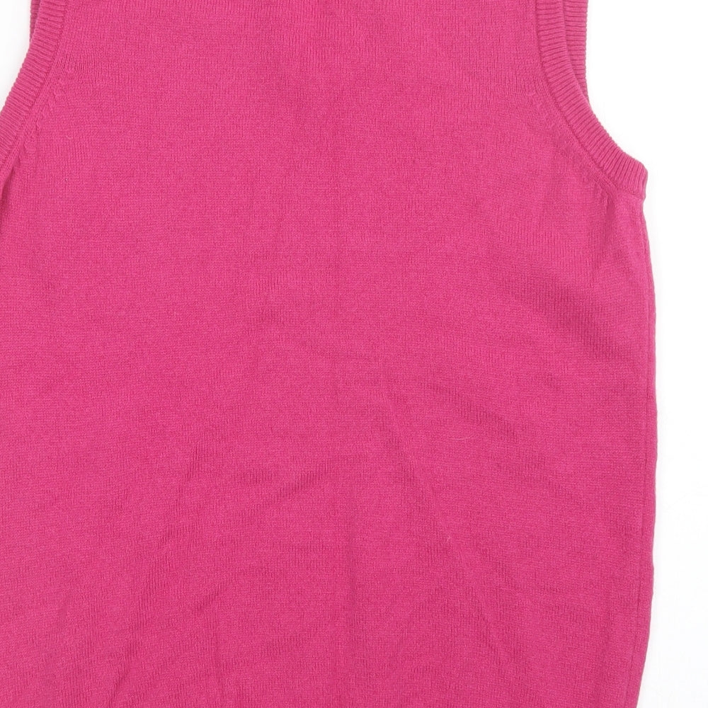 Woolovers Womens Pink Vest Jumper Size M
