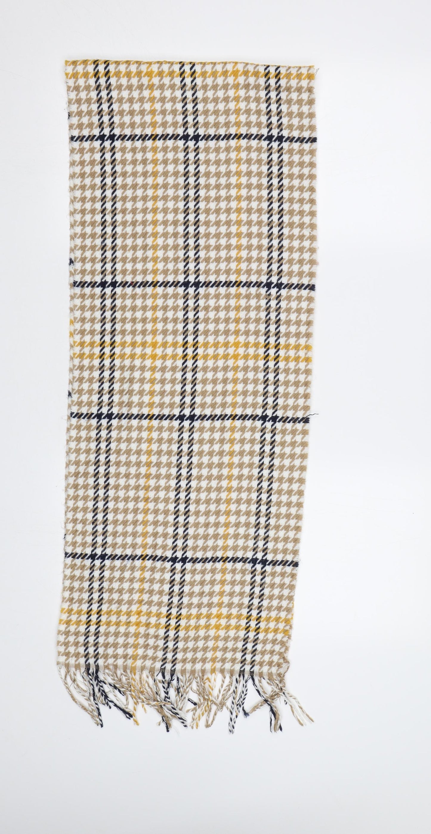 Preworn Womens Yellow Houndstooth Shawl/Wrap