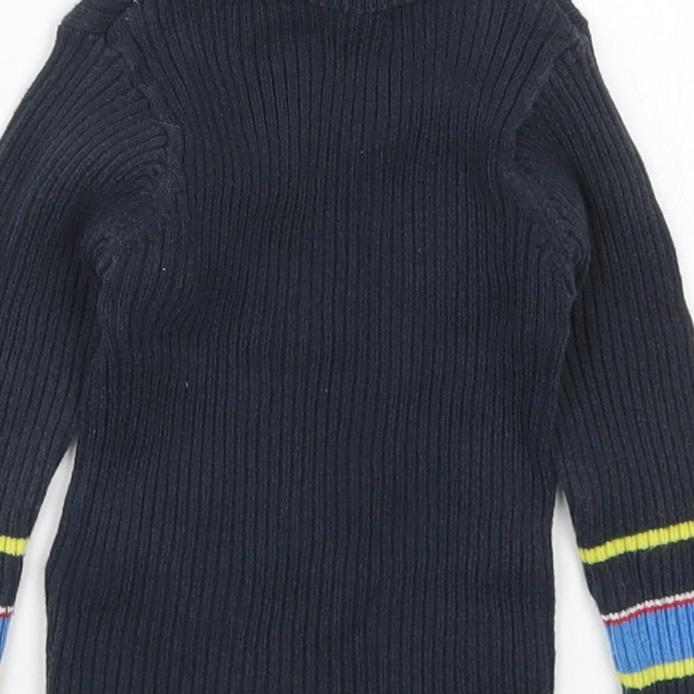 NEXT Boys Blue Striped Pullover Jumper Size 6-9 Months