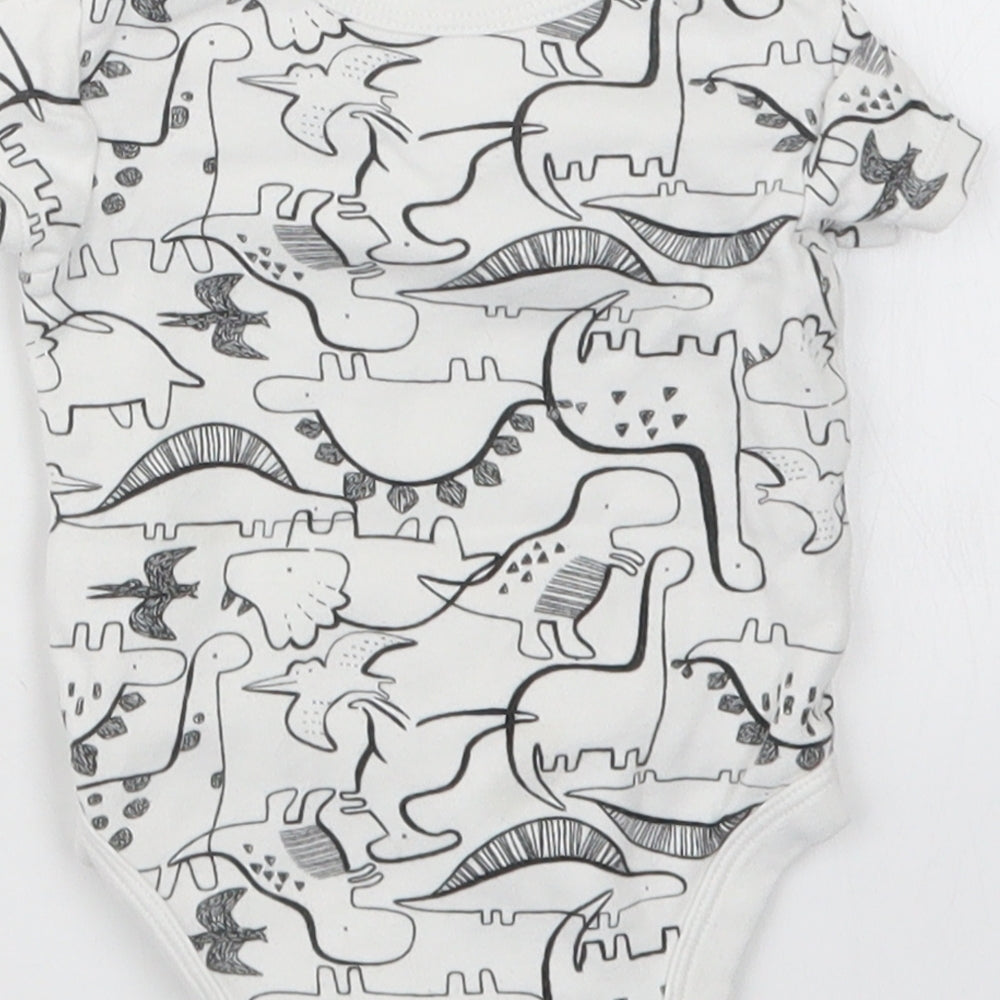 TU Boys White Geometric Babygrow One-Piece Size 0-3 Months
