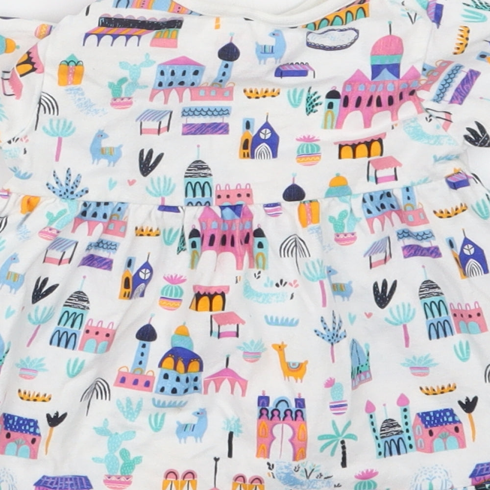 Blue Zoo Girls White Geometric T-Shirt Dress Size 3-6 Months