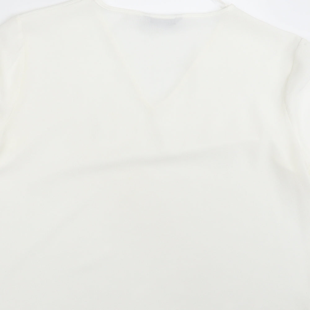 TU Womens Ivory Basic Blouse Size 14