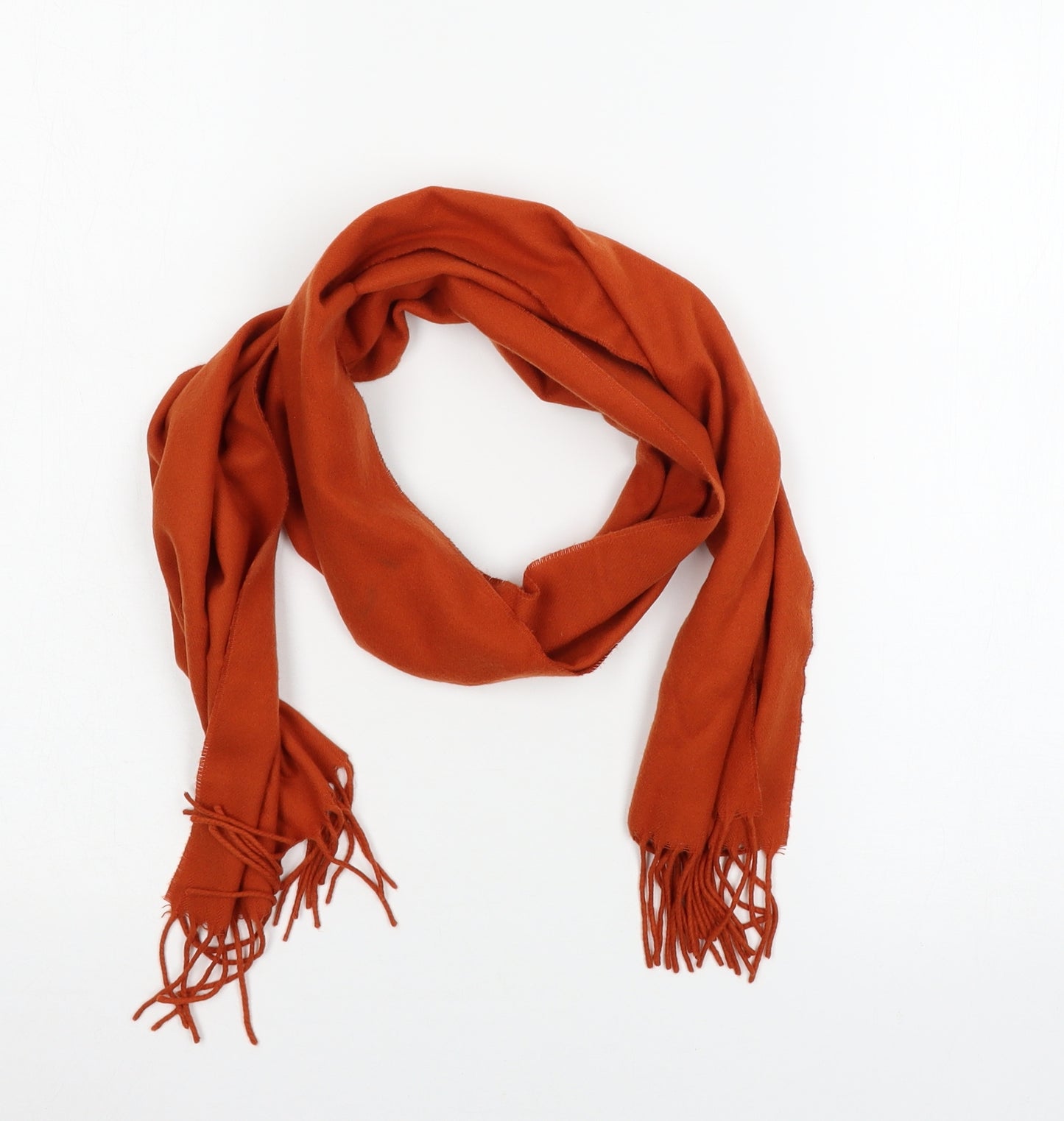 Preworn Womens Orange Knit Scarf