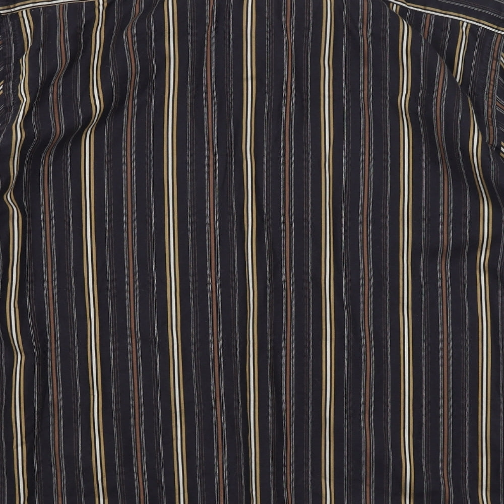 NEXT Mens Black Striped Button-Up Size L