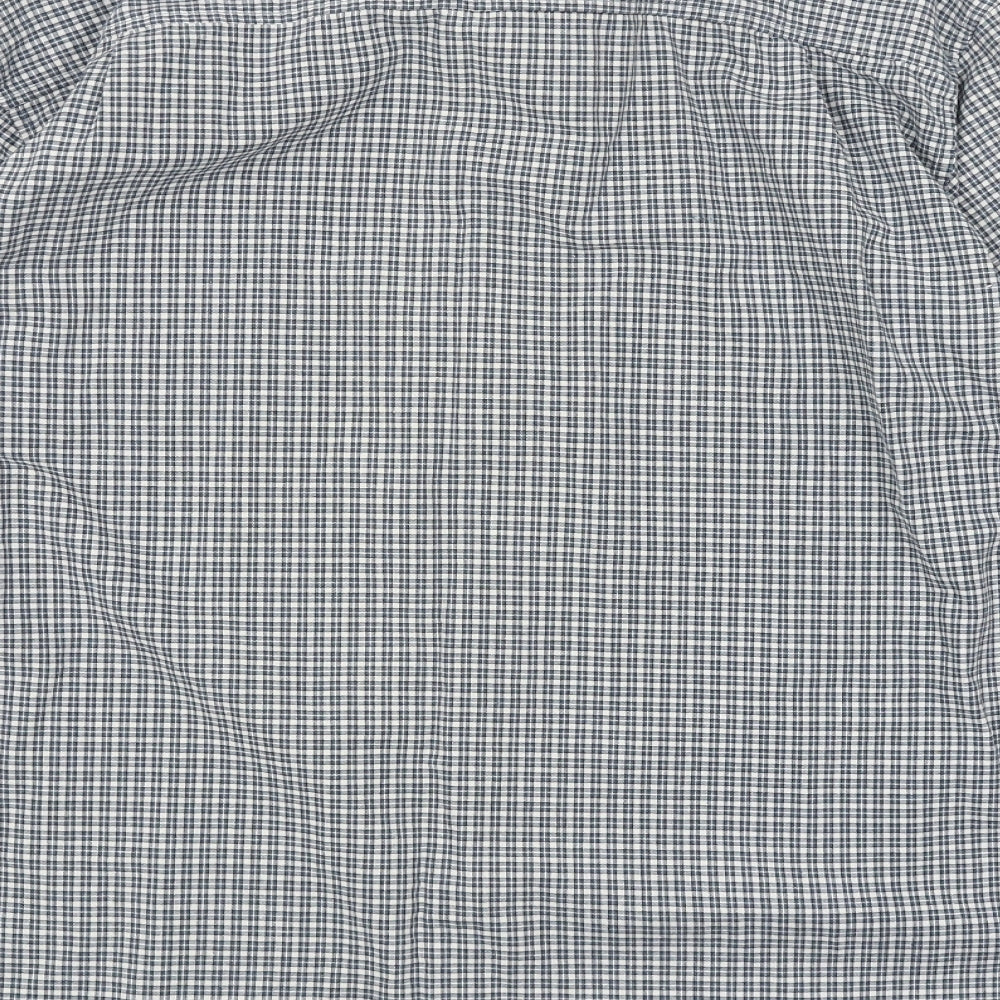 Trader Mens Blue Check Button-Up Size L