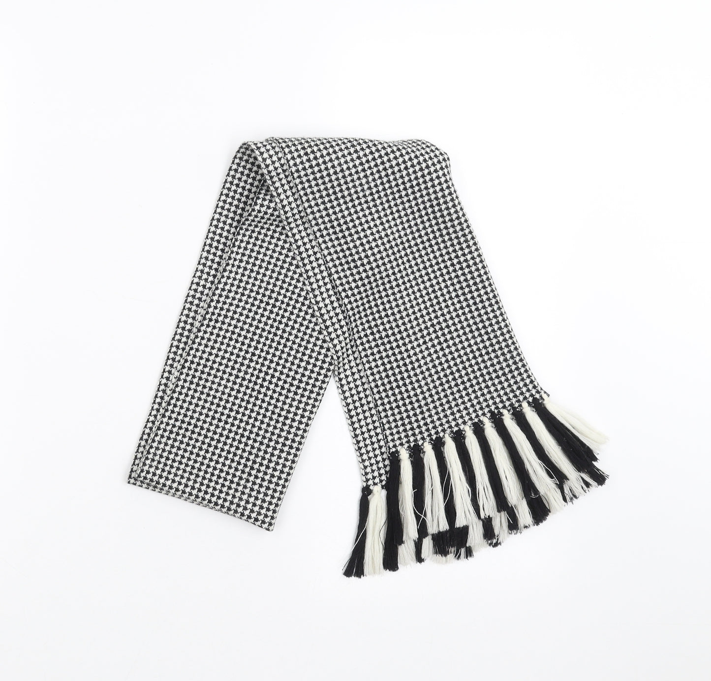 Preworn Womens Black Houndstooth Scarf