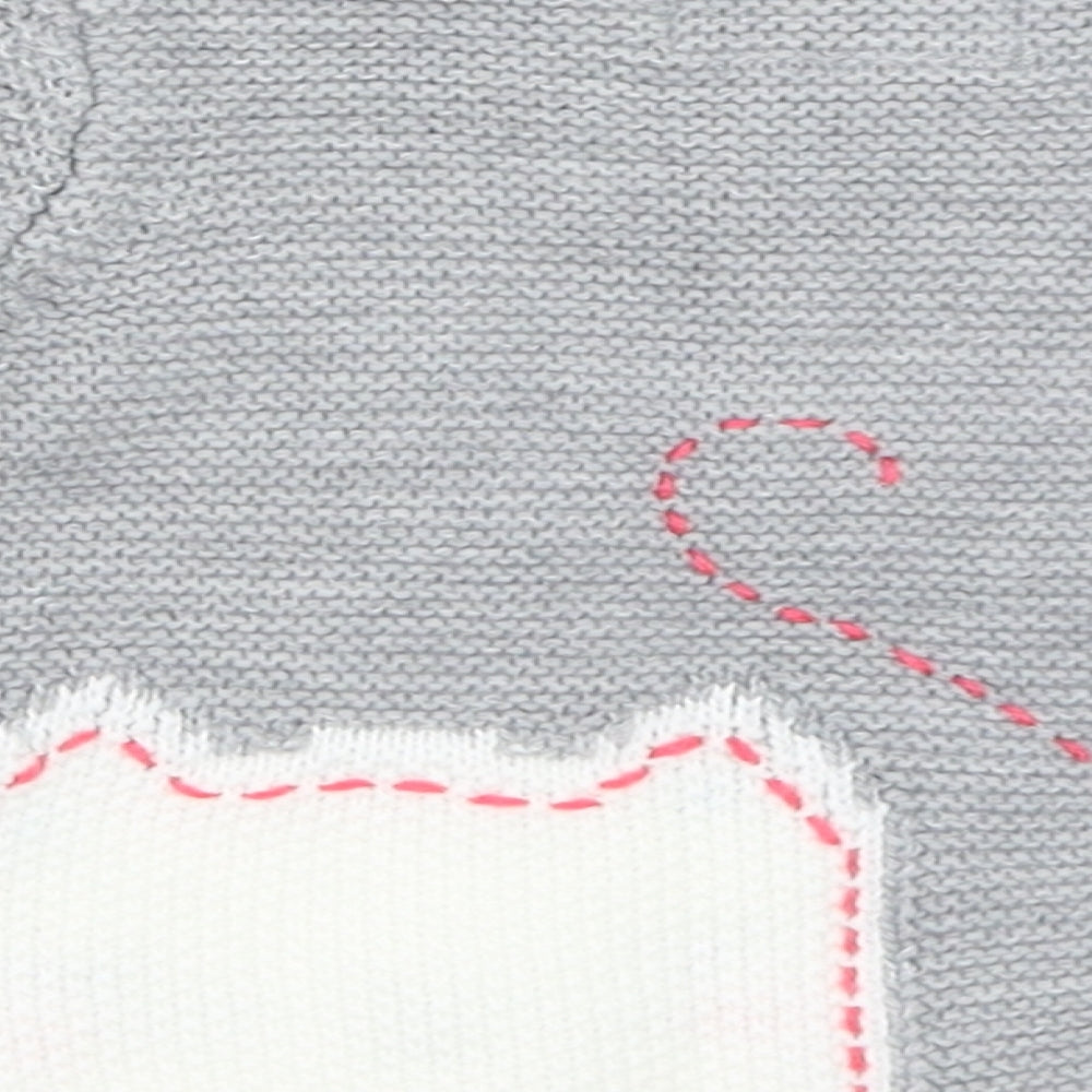 F&F Girls Grey Pullover Jumper Size 6-9 Months