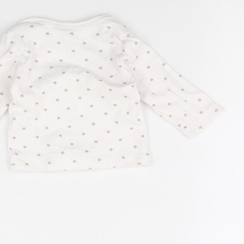 Preworn Baby White Spotted Basic T-Shirt Size 0-3 Months