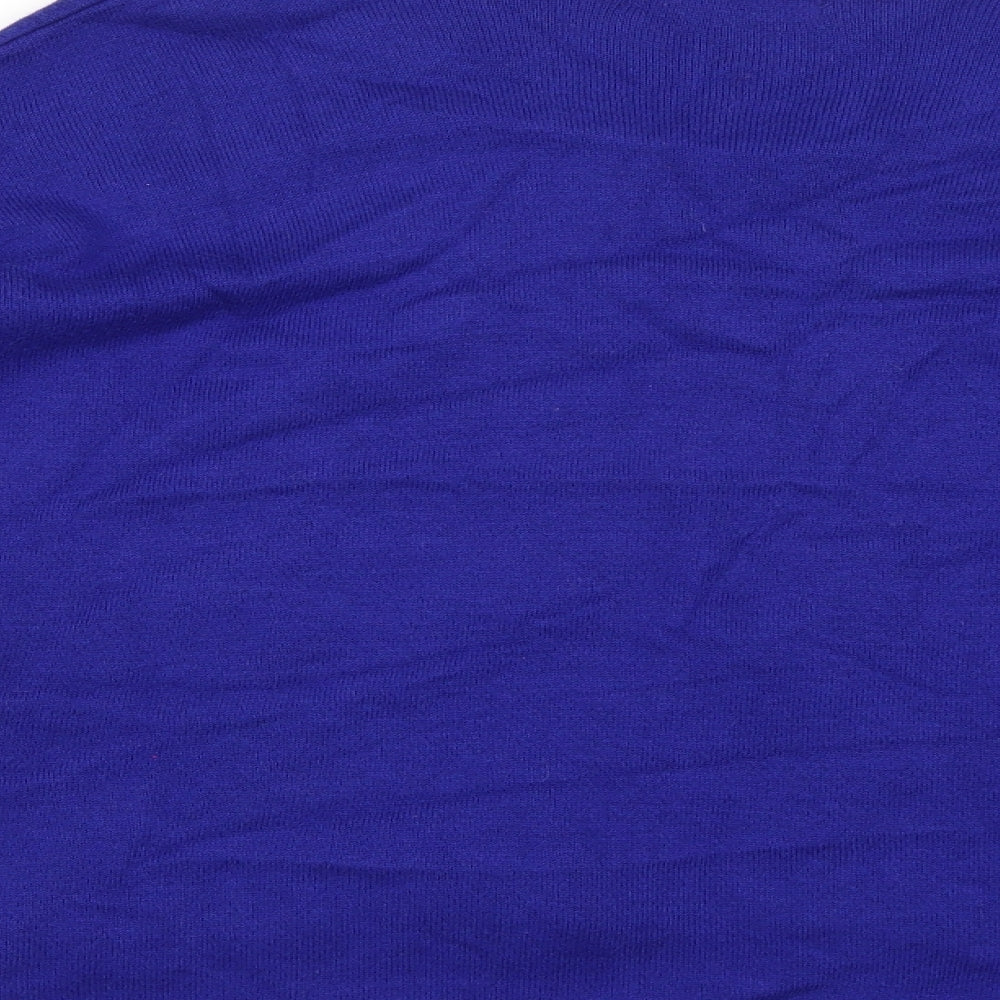 Marks and Spencer Womens Blue Houndstooth Henley Jumper Size 12