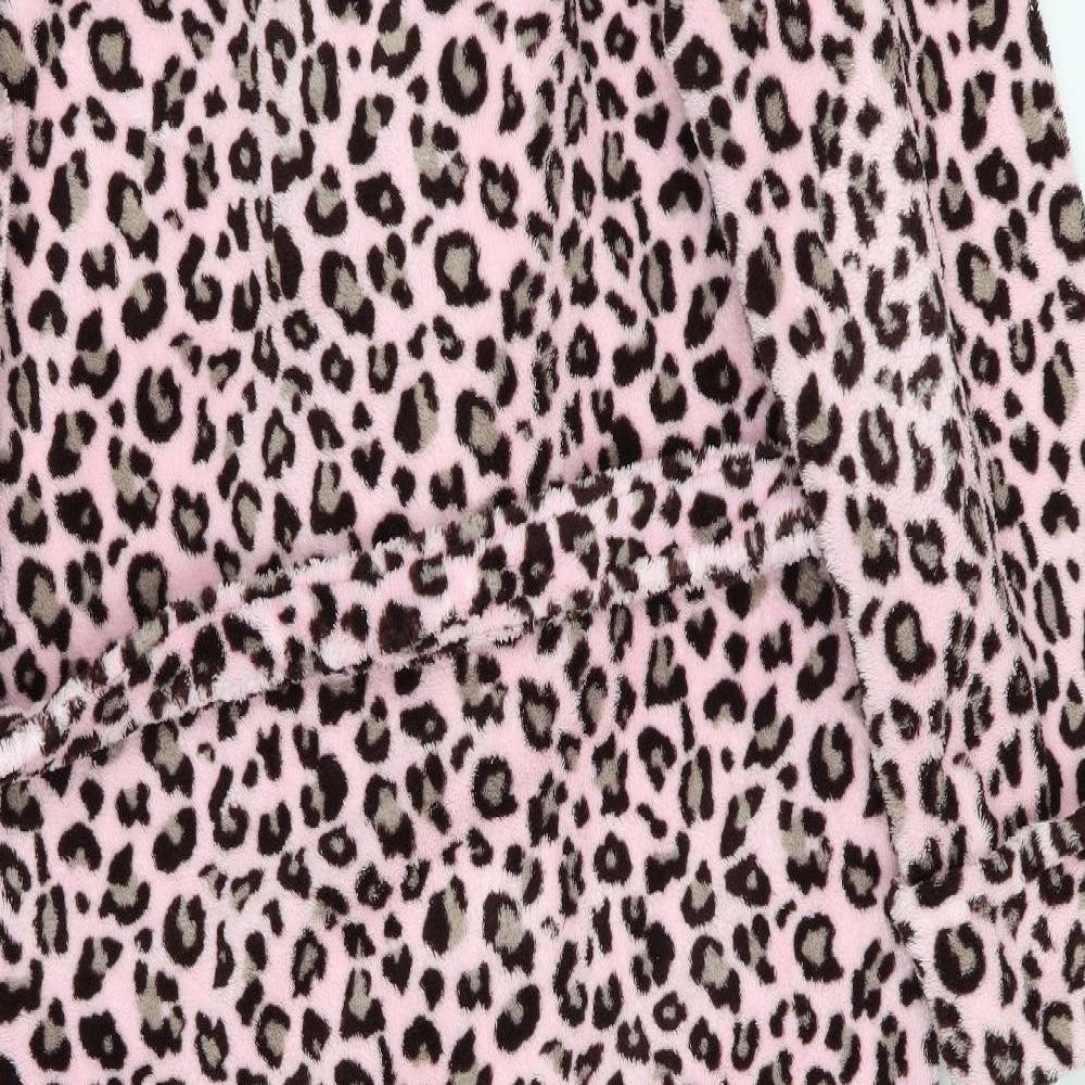 Cosy Up Womens Pink Animal Print Gown