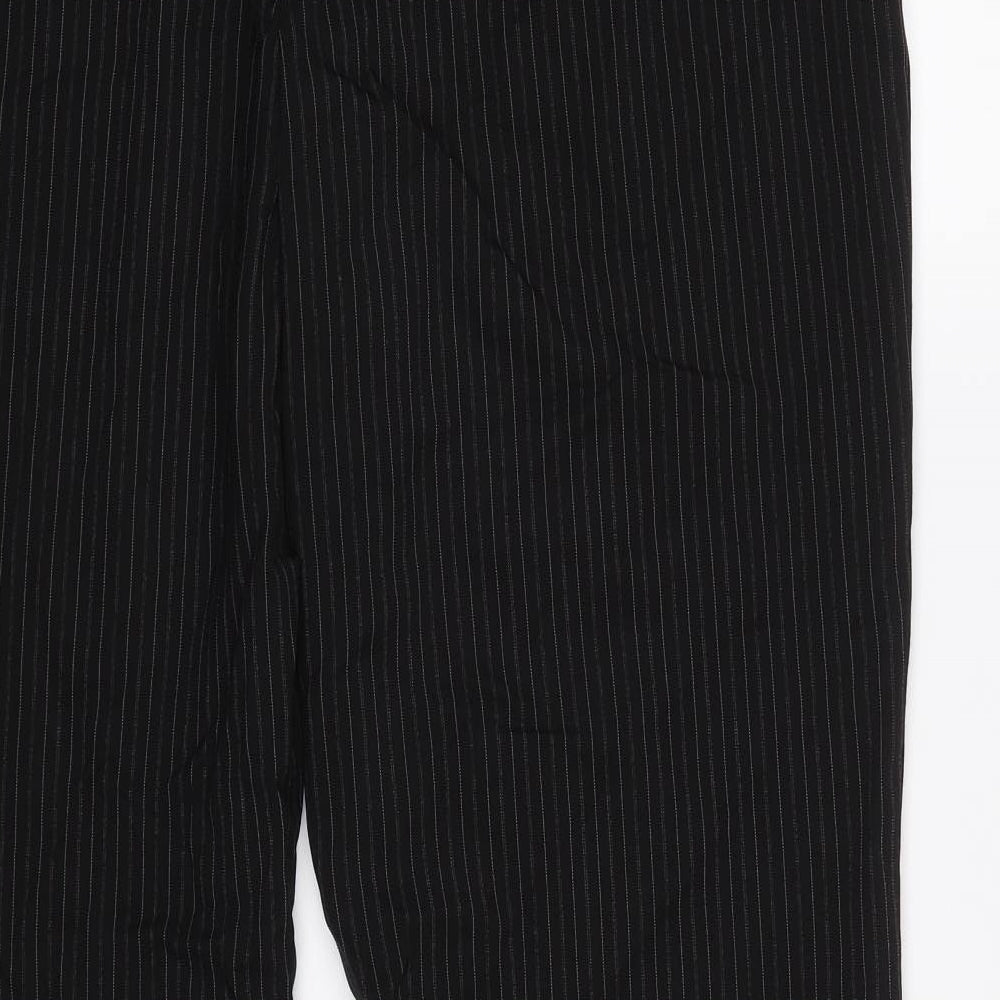 Debenhams Womens Black Striped Dress Pants Trousers Size 14 L30 in