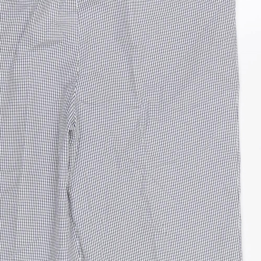 M&S Womens Blue Check Trousers Size 14 L26 in