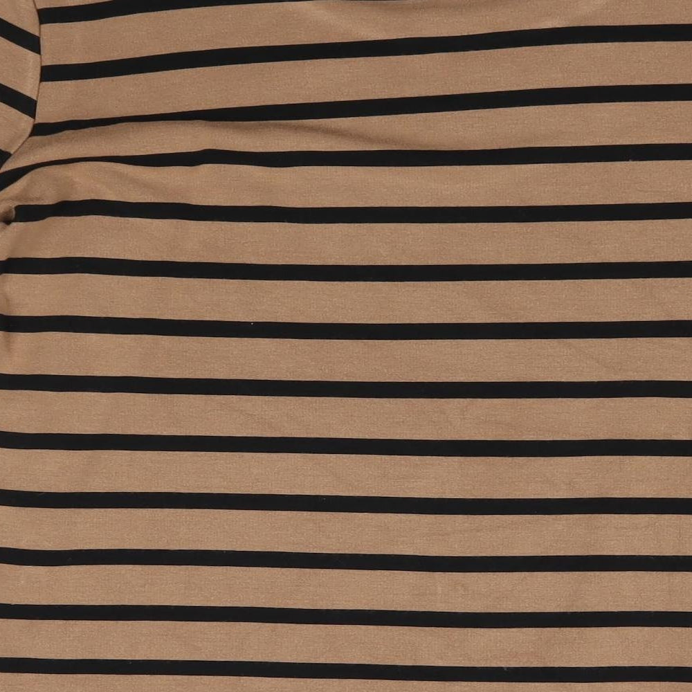 M&S Womens Brown Striped Pullover Jumper Size 12