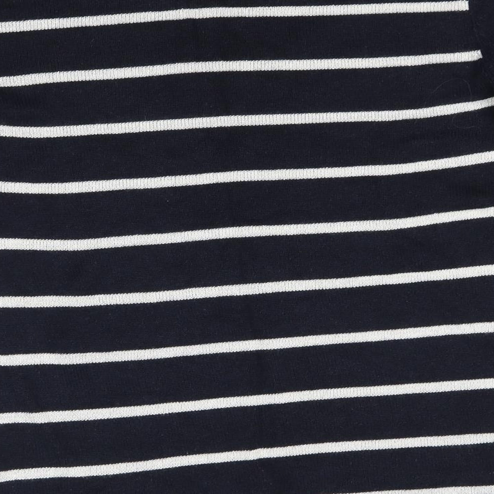 Soon Womens Black Striped Pullover Jumper Size 12