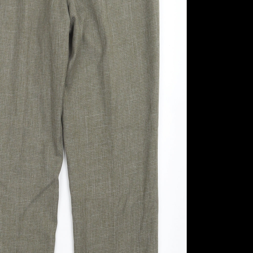M&S Womens Green Check Trousers Size 32 in L27 in