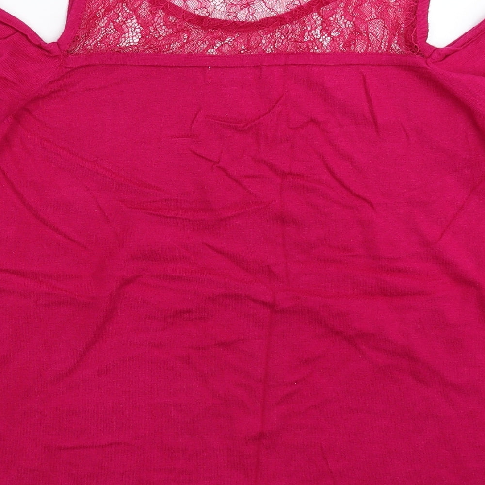 Matalan Womens Pink Knit Pullover Jumper Size 12
