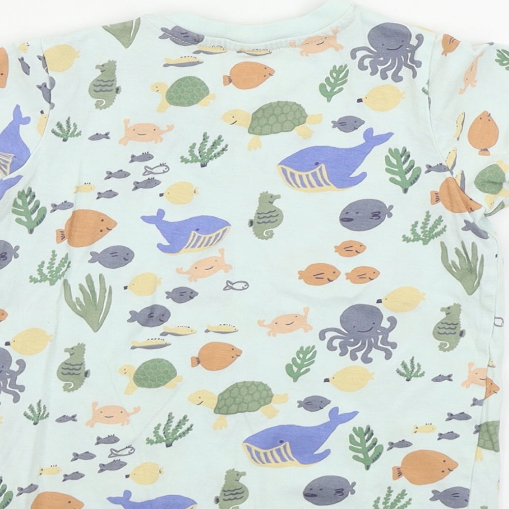 H&M Boys Blue Animal Print Basic T-Shirt Size 12-18 Months