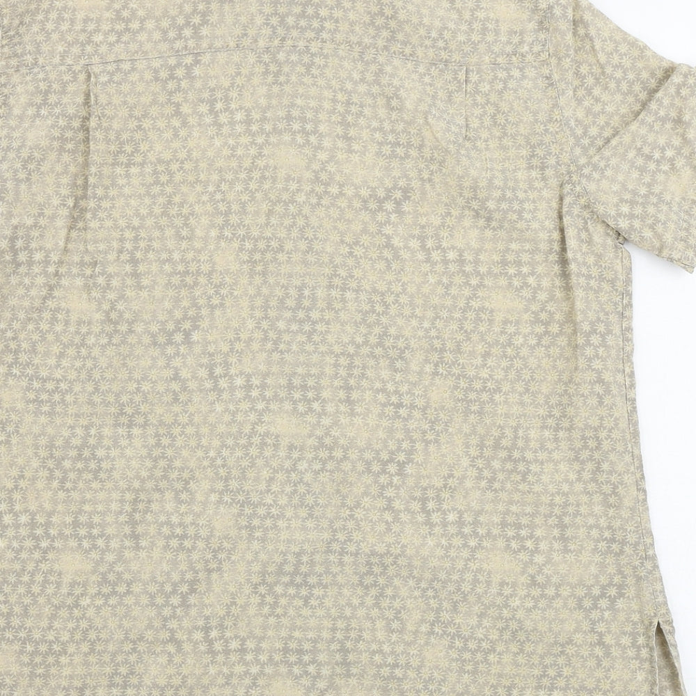 Marks and Spencer Womens Beige Floral Basic Button-Up Size 10