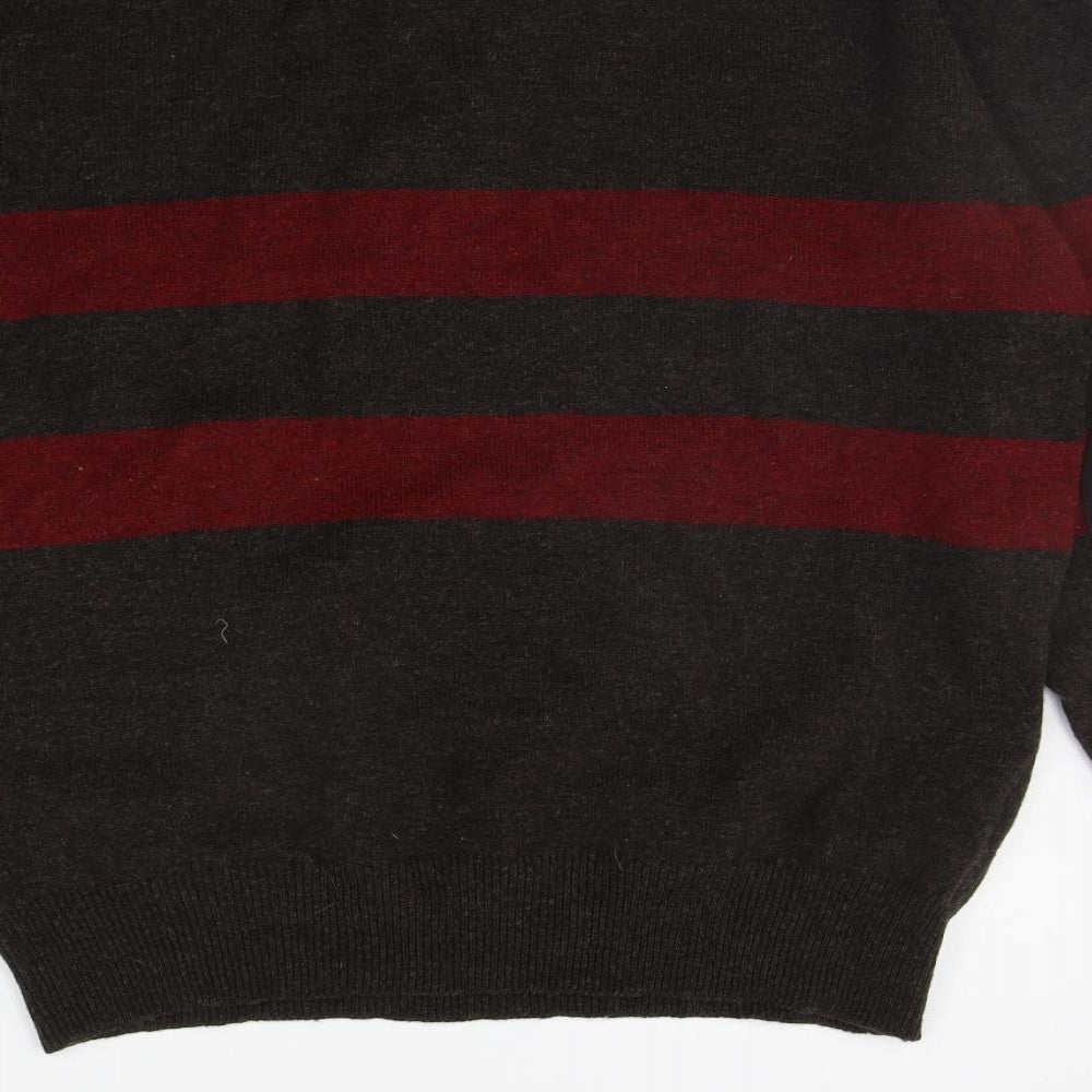Blue Harbour Mens Brown Striped Pullover Jumper Size M
