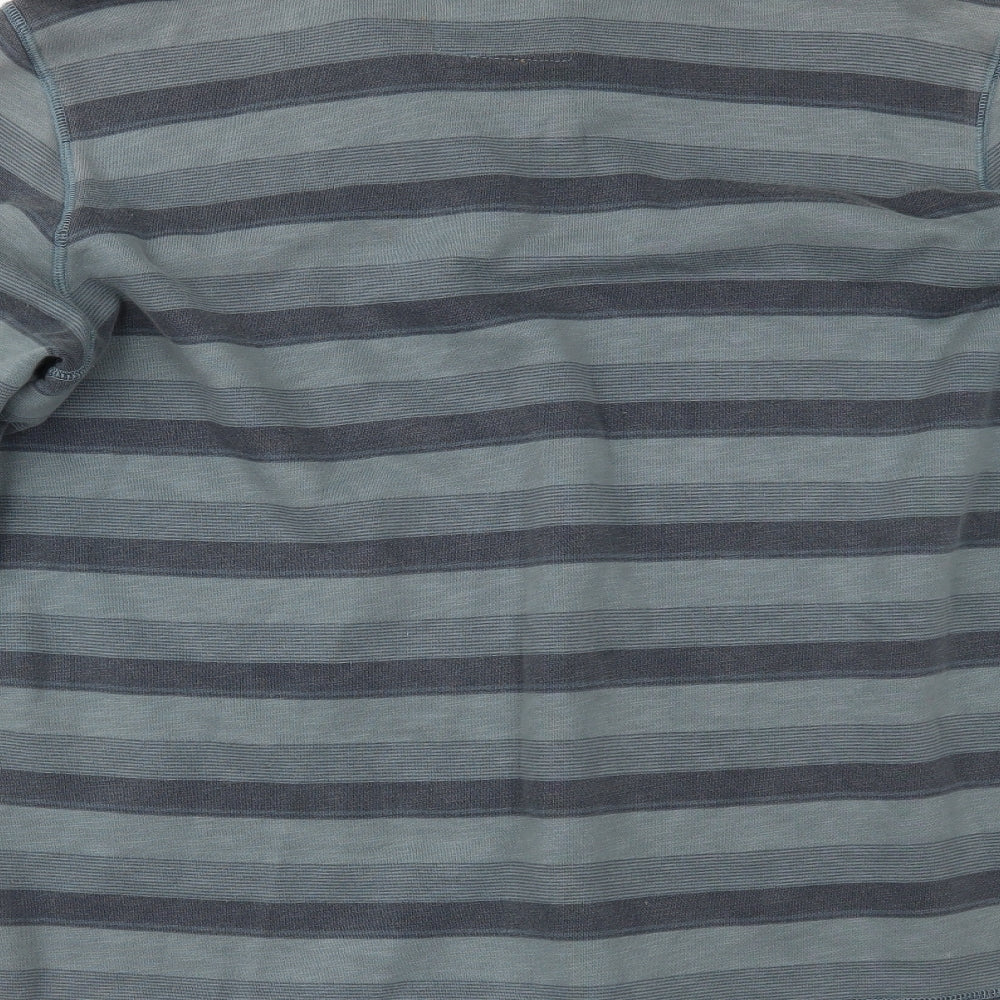 Marks and Spencer Mens Blue Striped Pullover Jumper Size XL