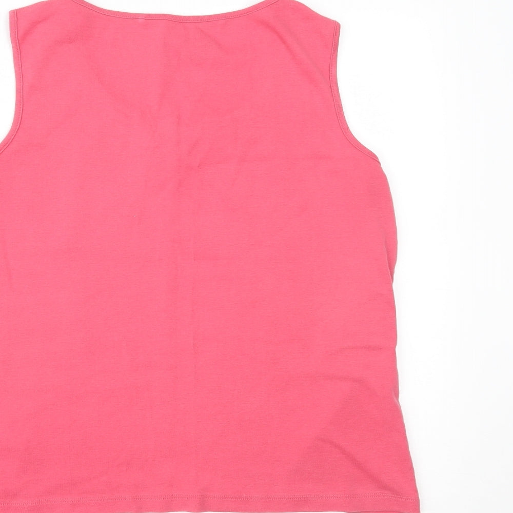 Casual Collection Womens Pink Basic Tank Size 14