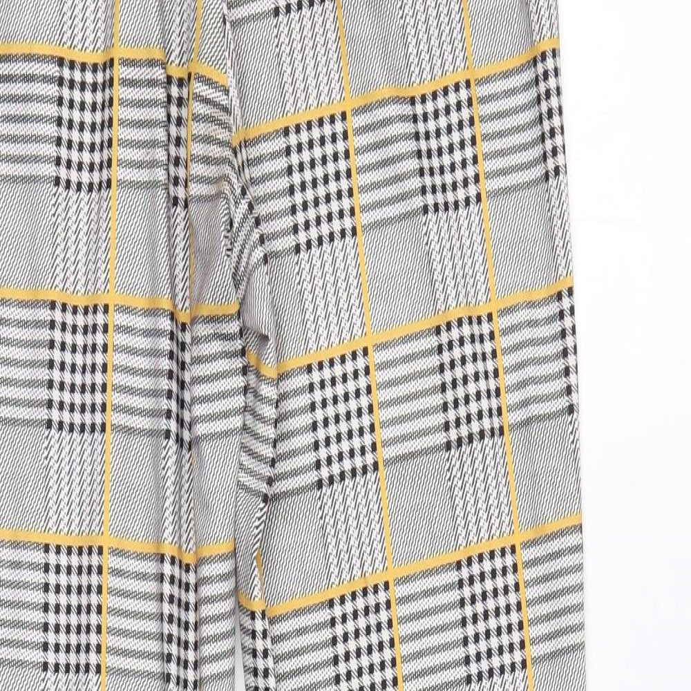 SheIn Womens Grey Plaid Trousers Size M L26 in