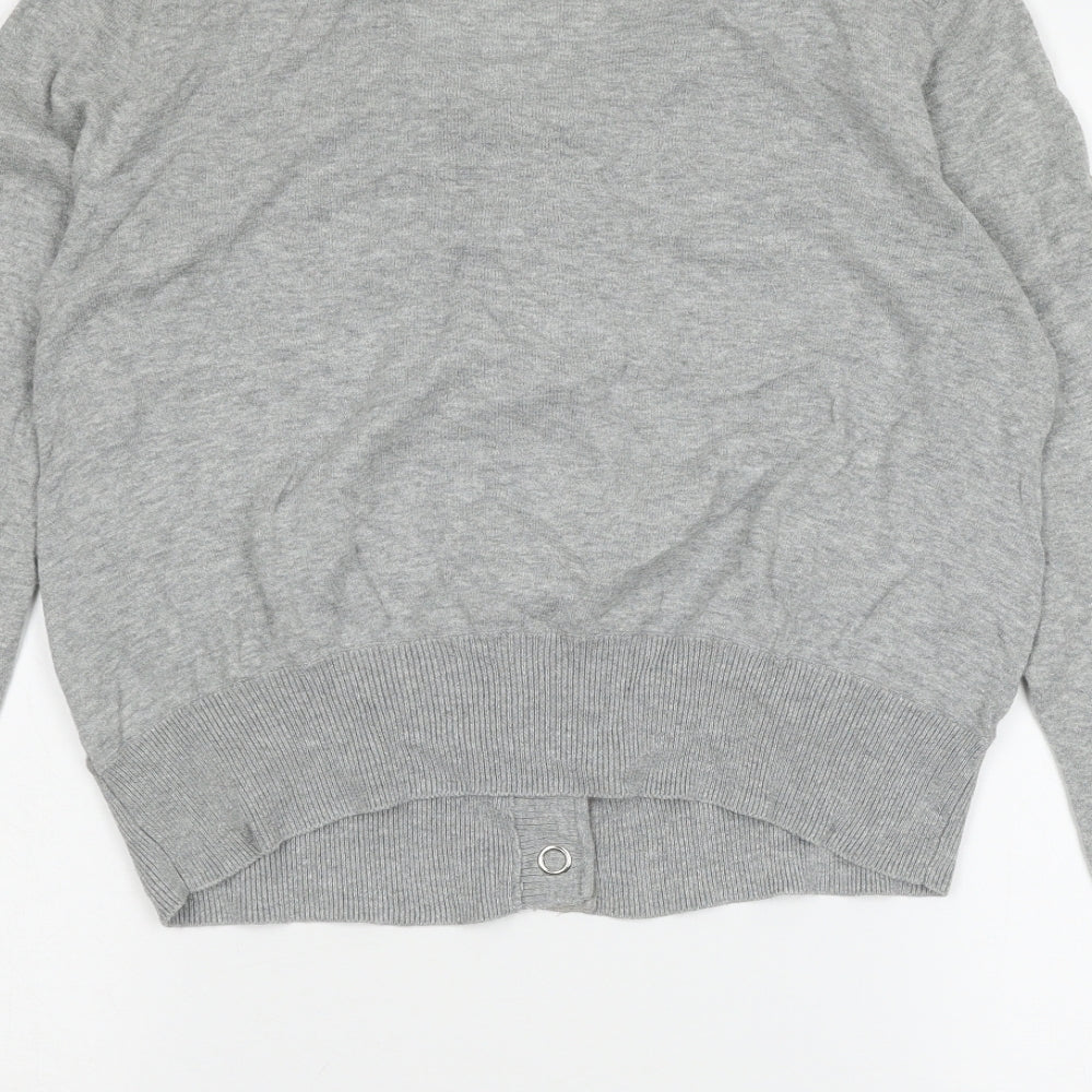 Topshop Womens Grey Knit Cardigan Jumper Size 14
