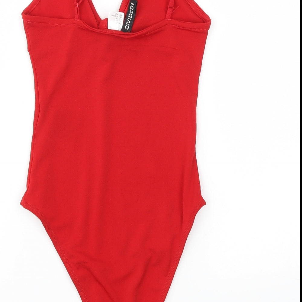 H&M Womens Red Bodysuit One-Piece Size XS