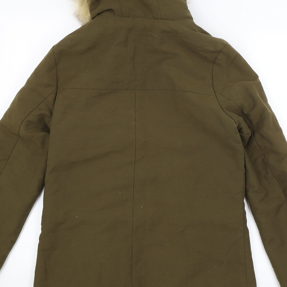 Primark Womens Green Quilted Coat Size 2XS