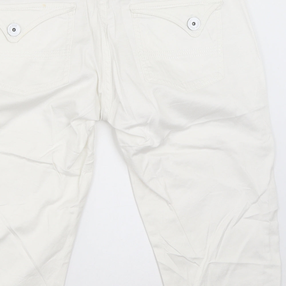 COTTON CLUB Womens White Cropped Trousers Size 40