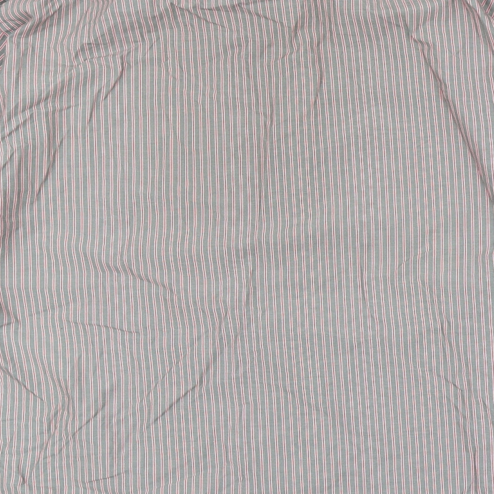 Marks and Spencer Mens Grey Striped Button-Up Size 42