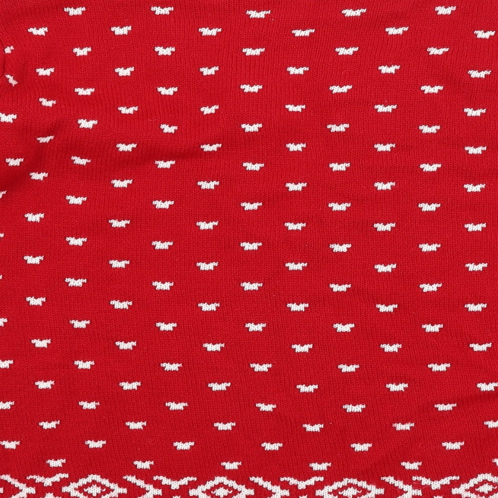 Preworn Womens Red Argyle/Diamond Pullover Jumper - Christmas