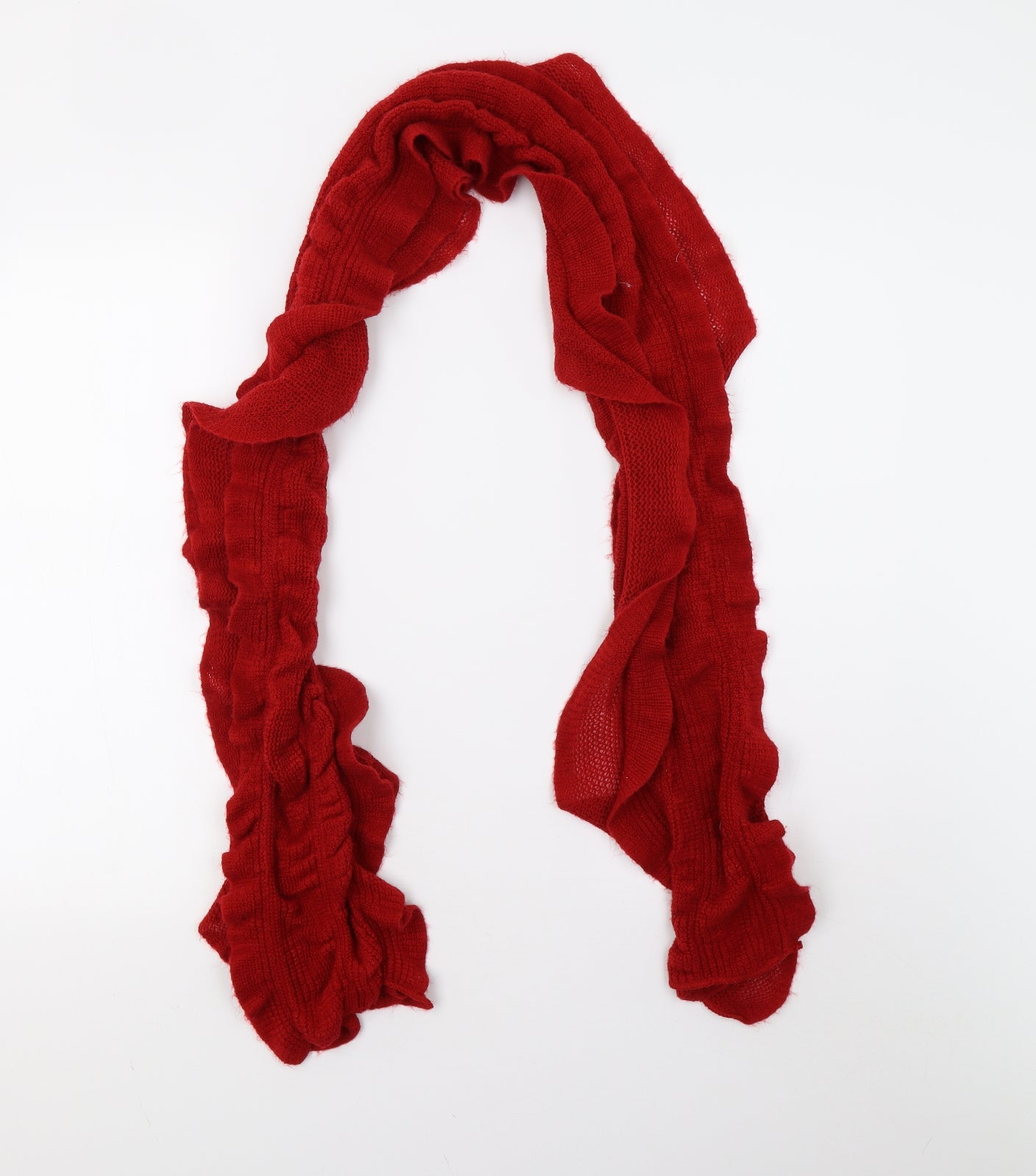 Preworn Womens Red Knit Scarf