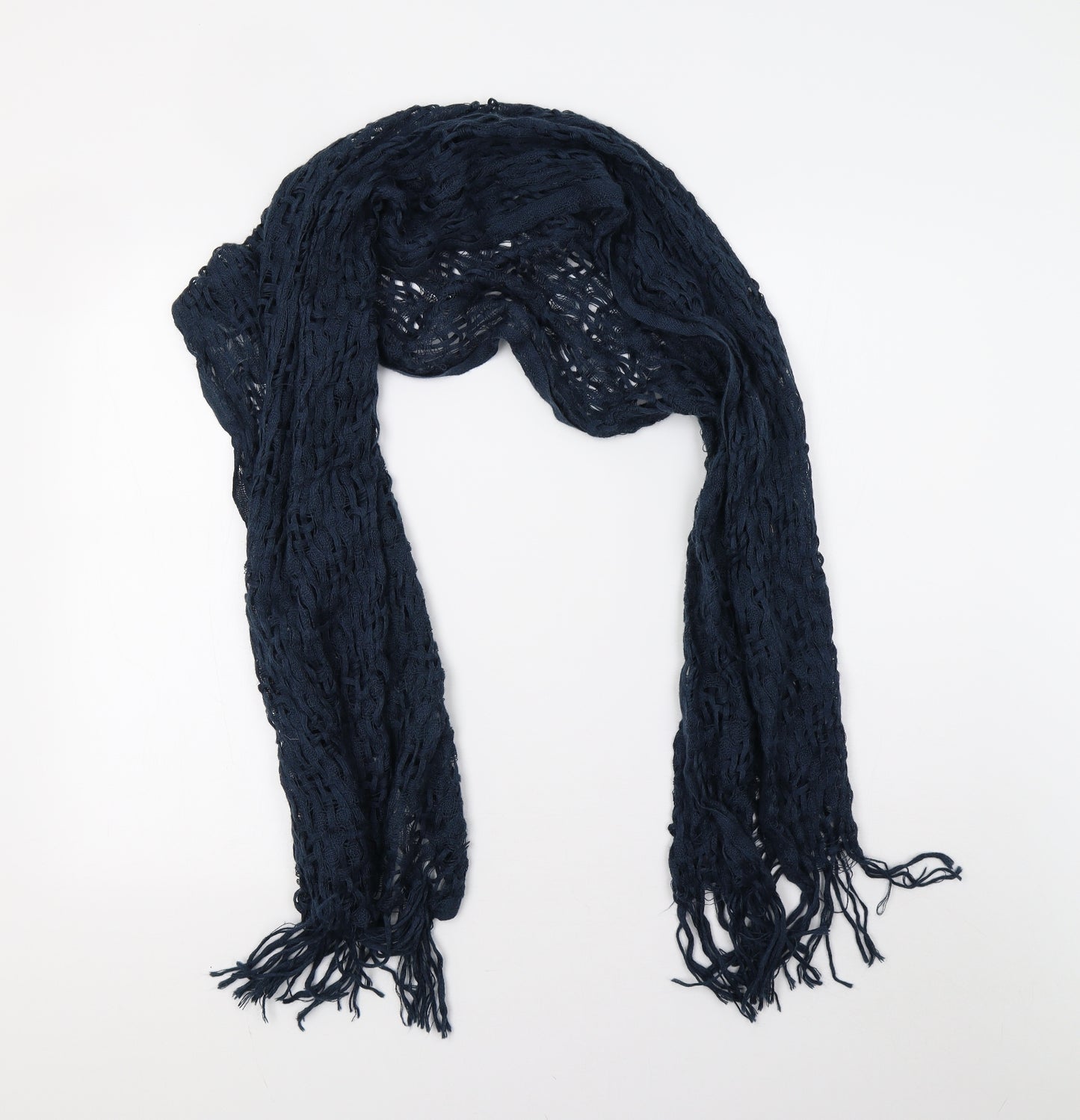 Preworn Womens Blue Knit Scarf