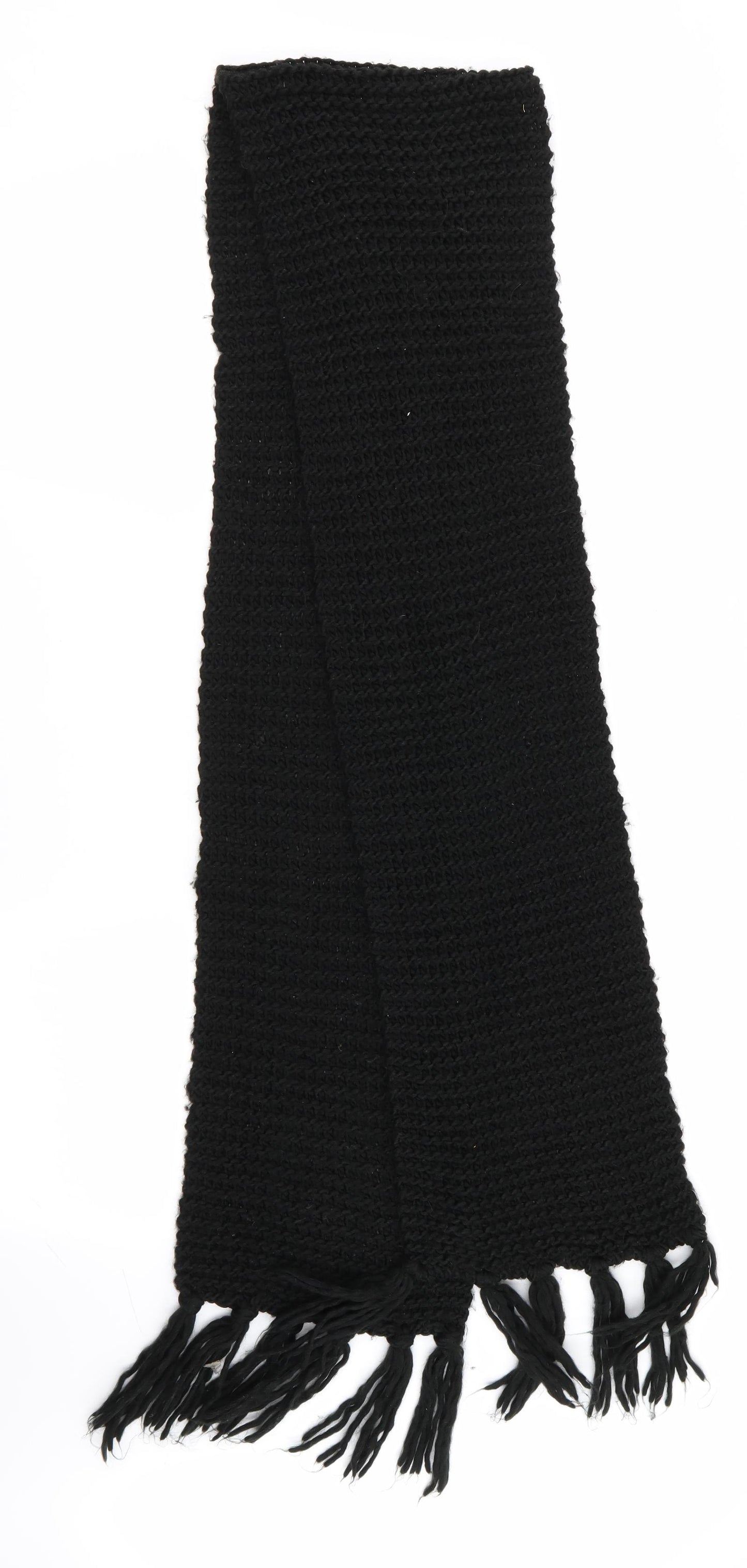 Divided Womens Black Scarf - Chunky knit
