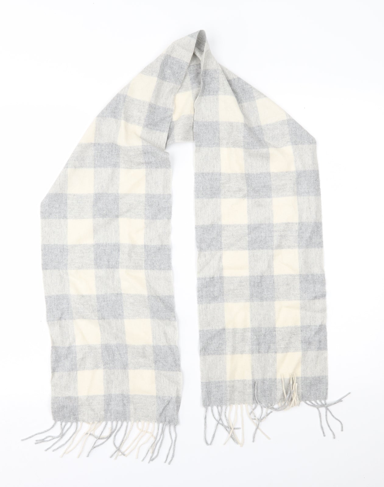 Preworn Womens Grey Plaid Scarf