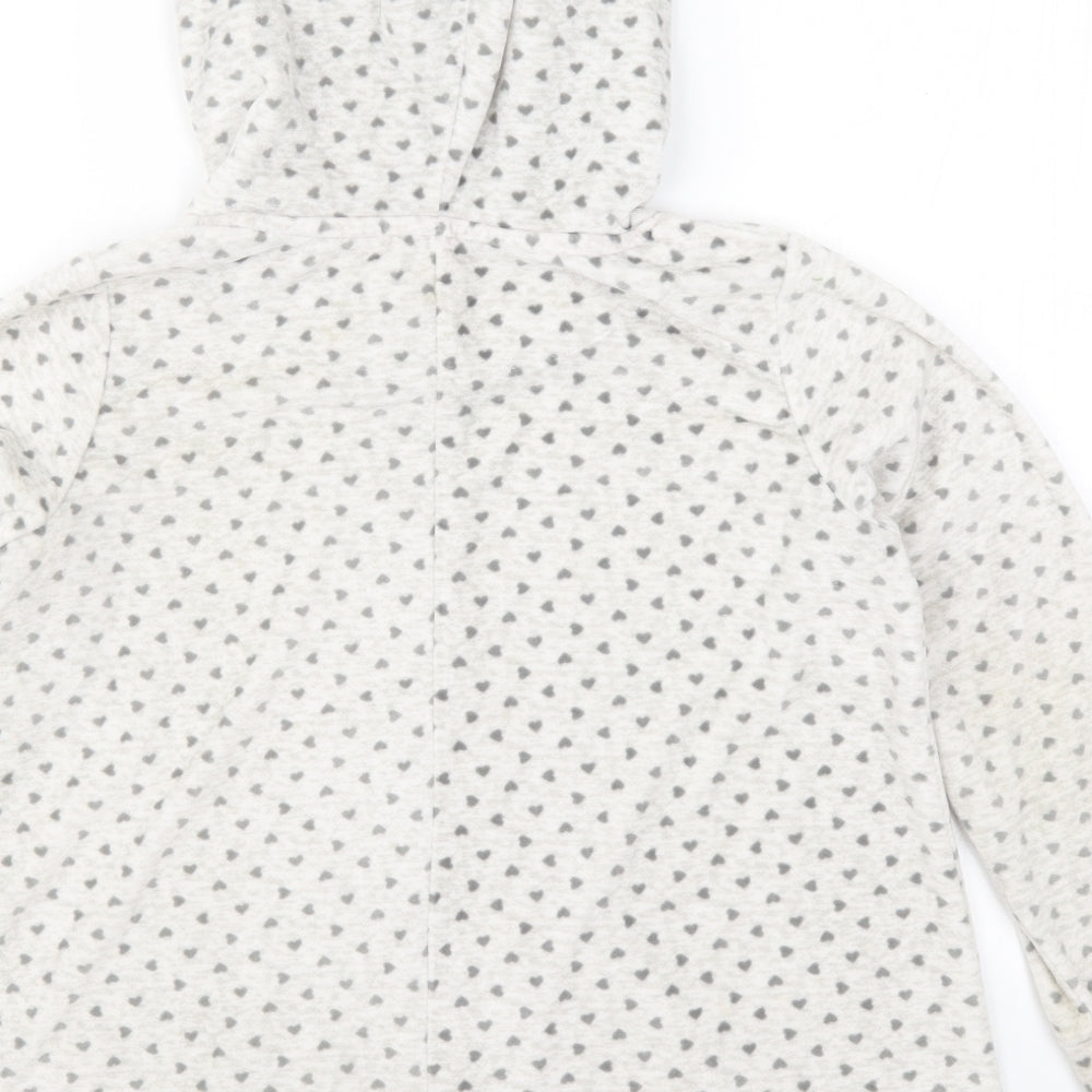 Nutmeg Girls Grey Geometric Pullover Hoodie Size 8-9 Years - Love Hearts