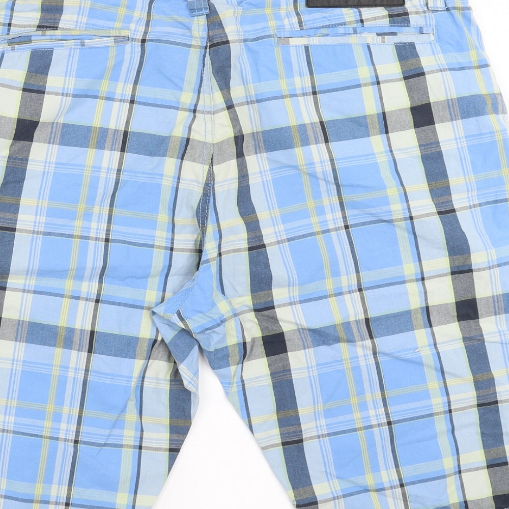 Peter Werth Mens Blue Check Bermuda Shorts Size 38 in