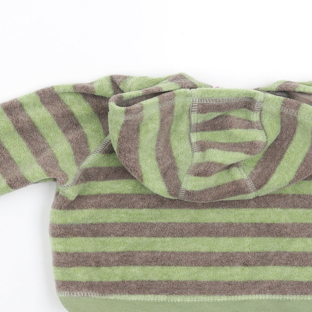 NEXT Boys Green Striped Full Zip Jumper Size 0-3 Months - newborn